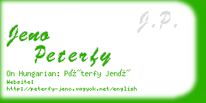 jeno peterfy business card